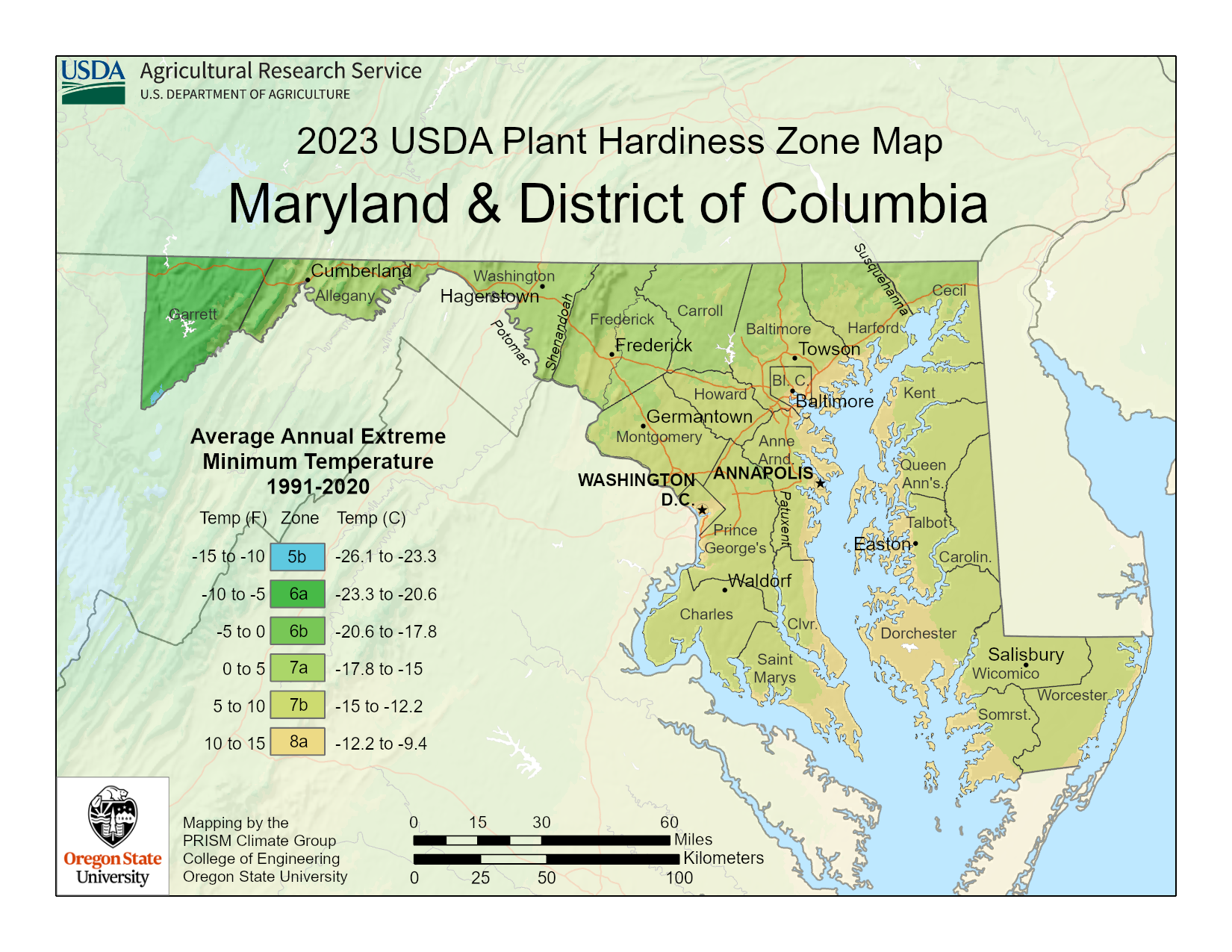 District of Columbia plant hardiness zone 150 DPI