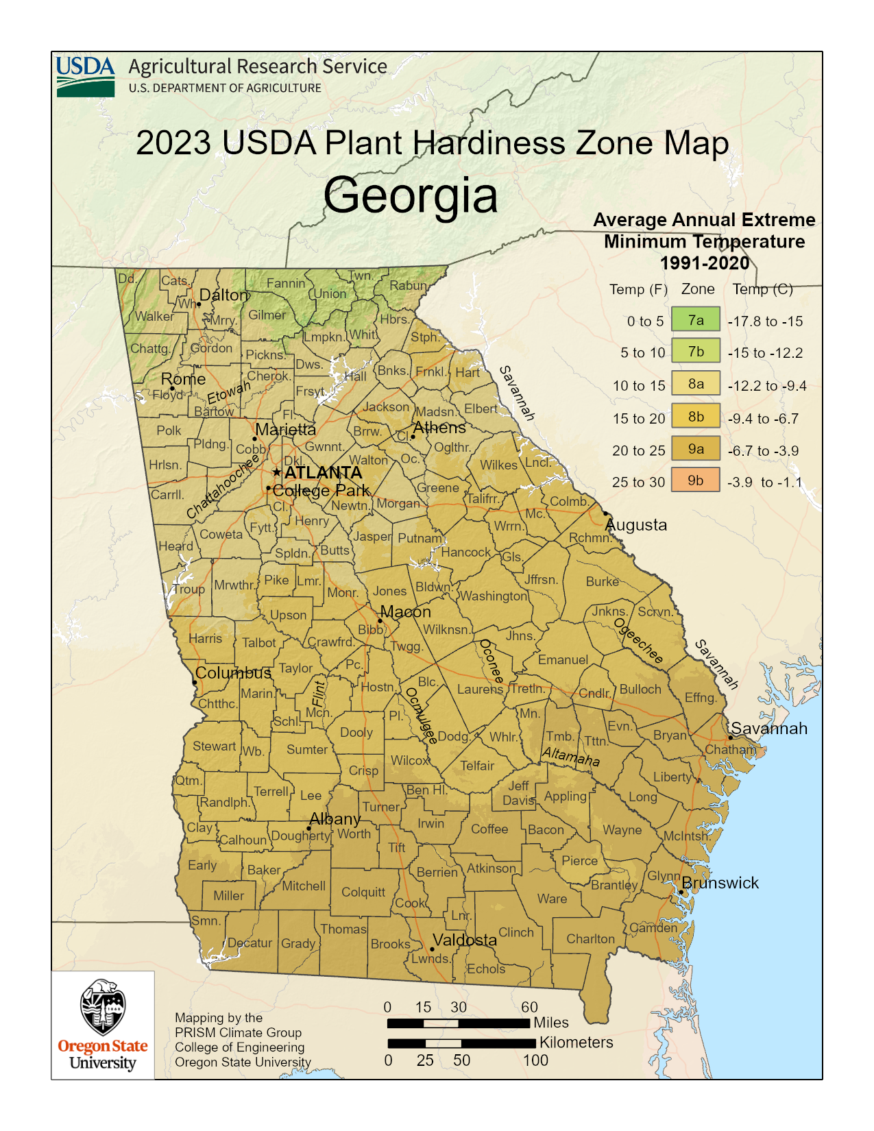 Georgia plant hardiness zone 150 DPI