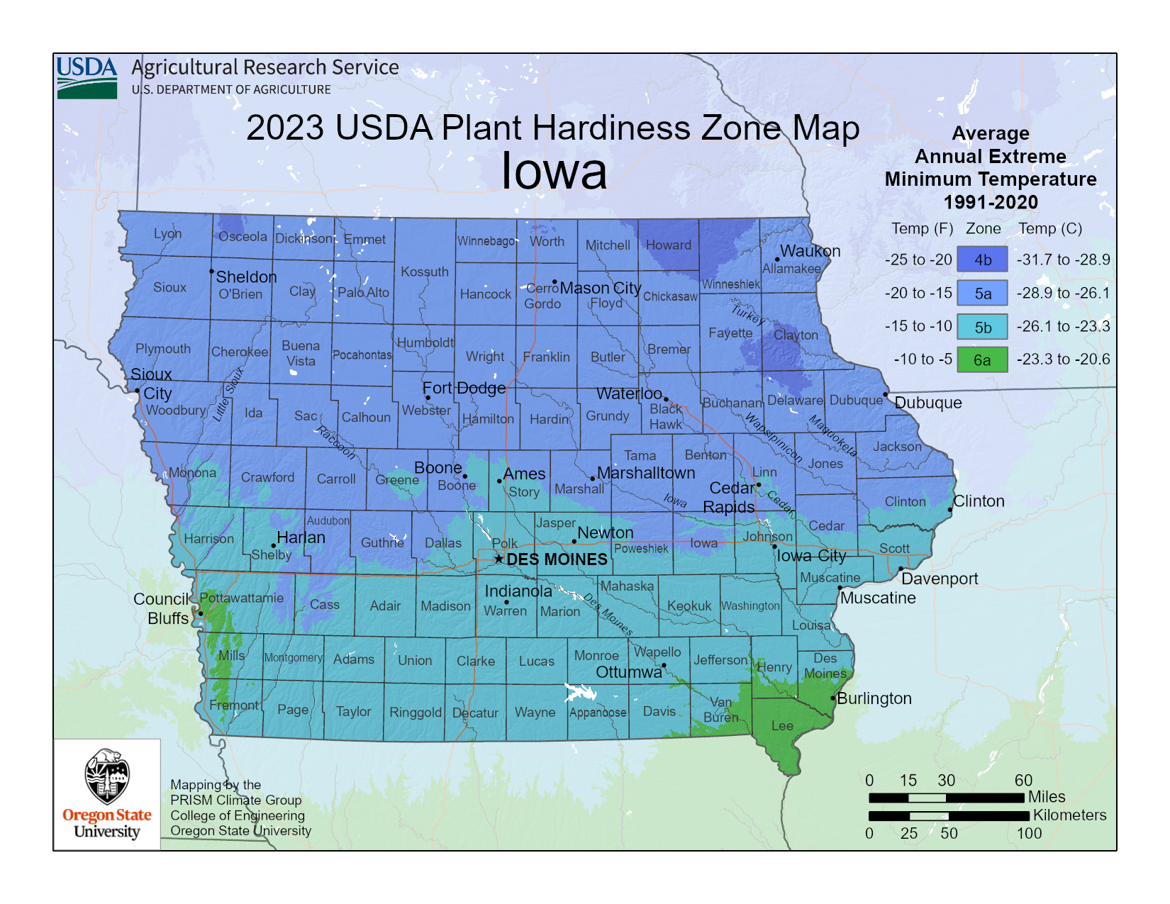 Iowa plant hardiness zone 150 DPI