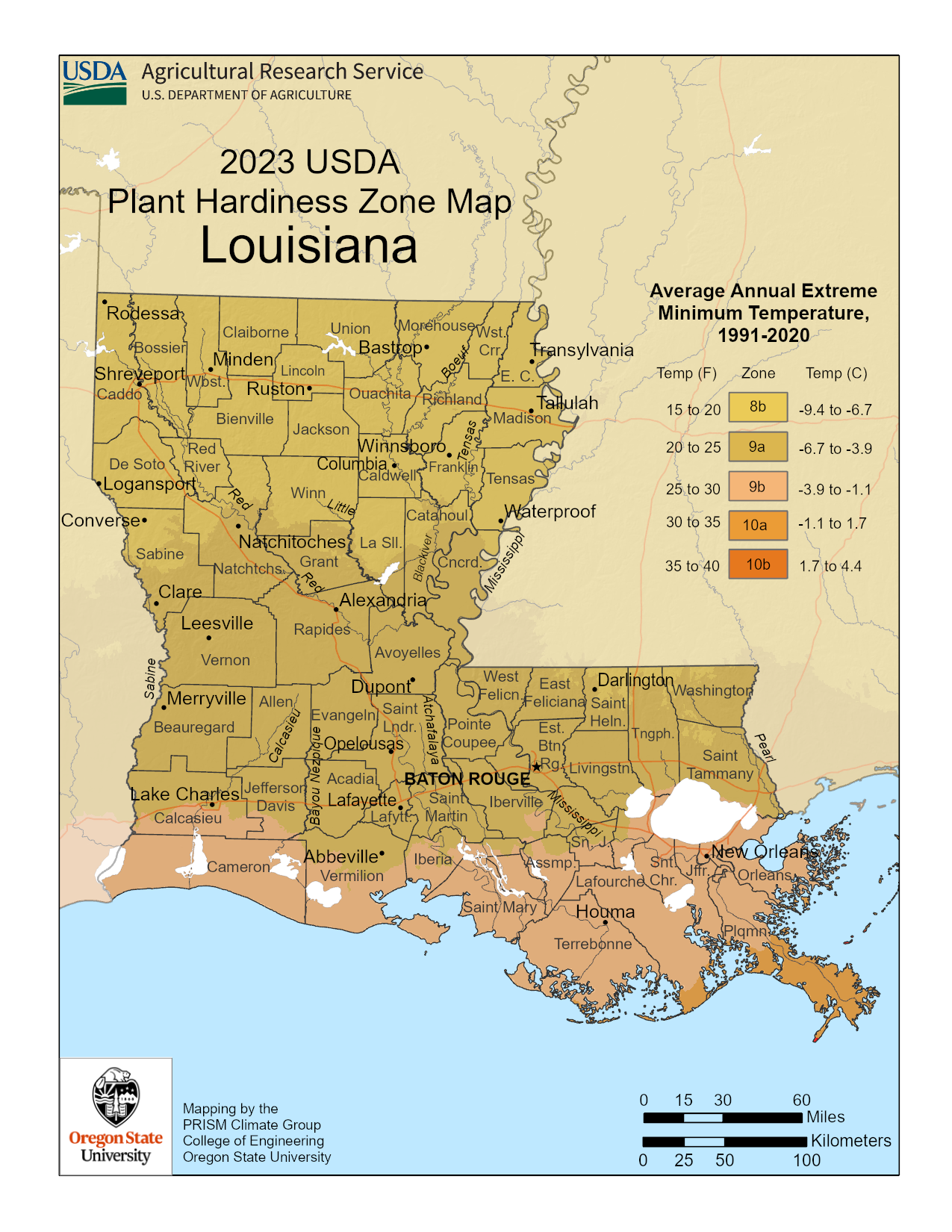 Louisiana plant hardiness zone 150 DPI