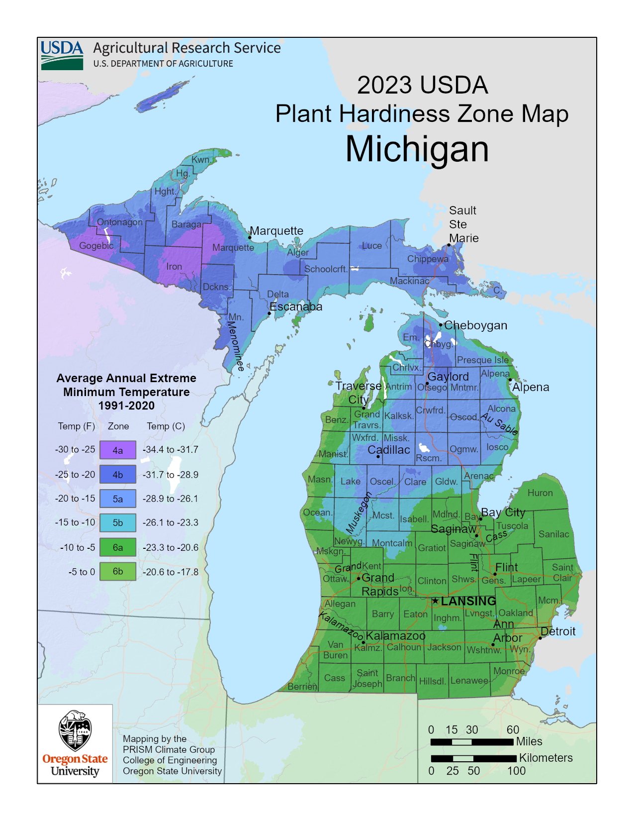 Michigan plant hardiness zone 150 DPI