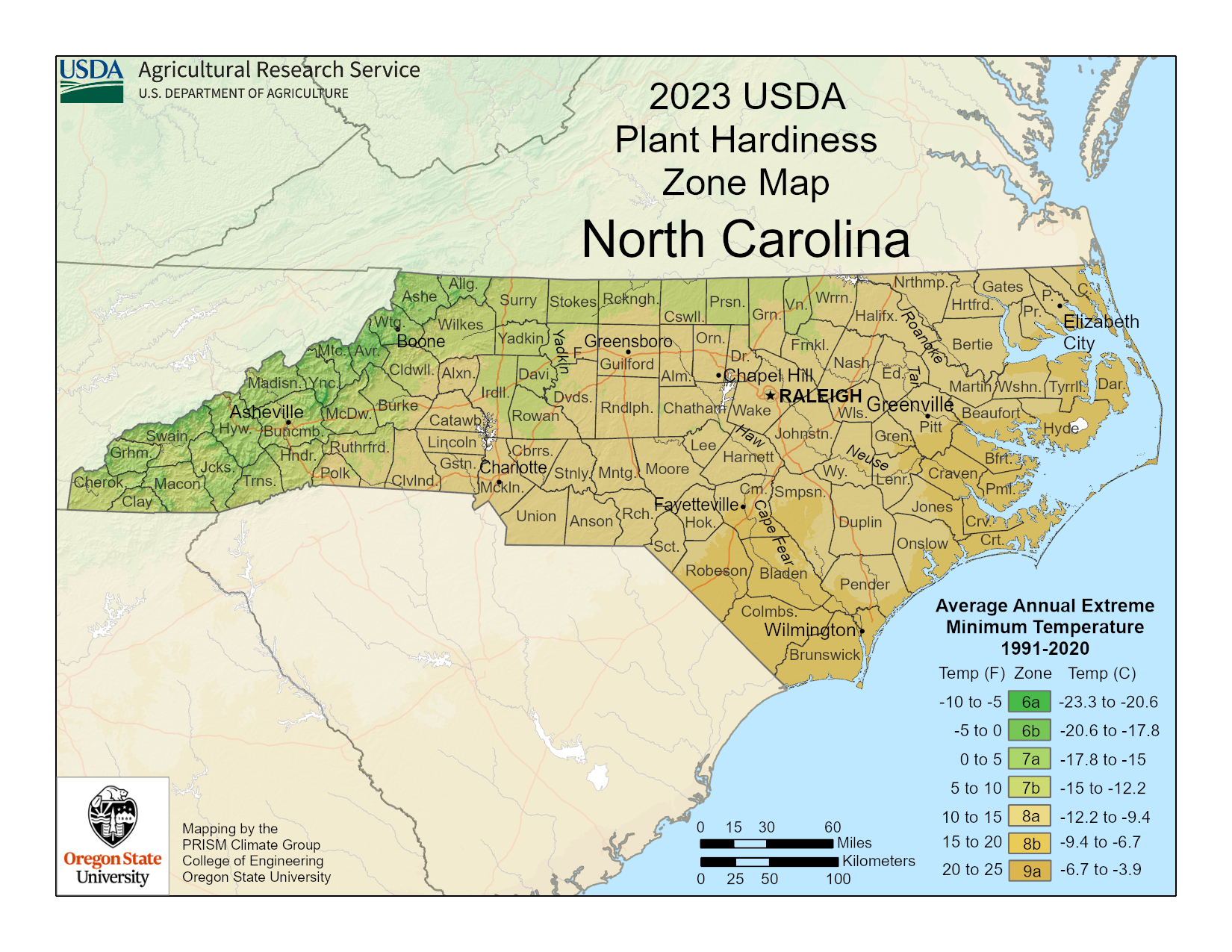 North Carolina plant hardiness zone 150 DPI