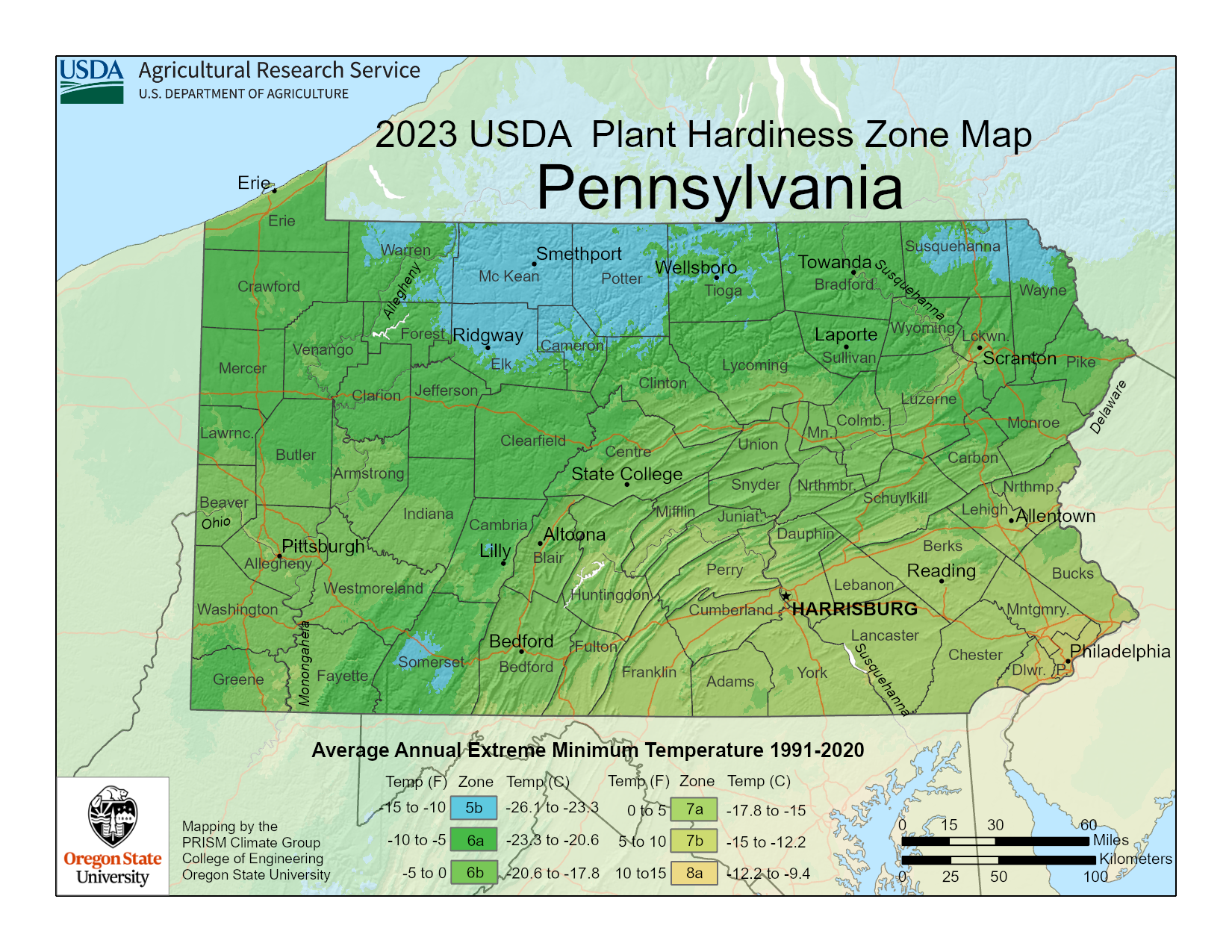 Pennsylvania plant hardiness zone 150 DPI