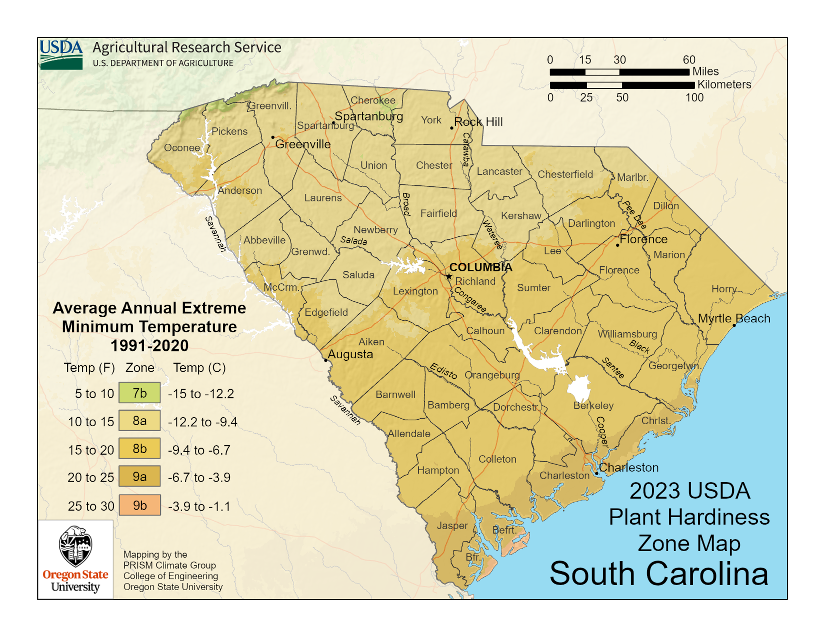 South Carolina plant hardiness zone 150 DPI